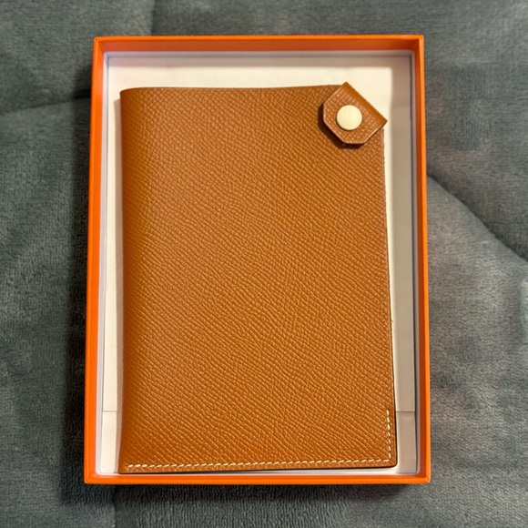 Hermes Accessories Herms Tarmac Passport Holder In Gold Poshmark